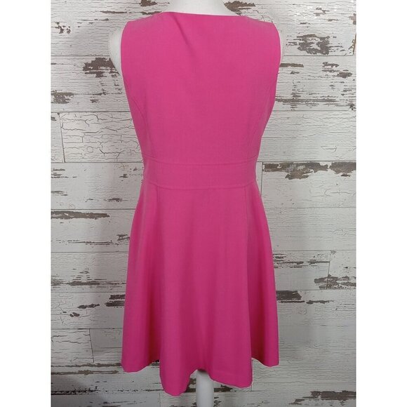 NINE WEST Fit & Flair Hot Pink Dress Sz 6 NWOT - Picture 2 of 5